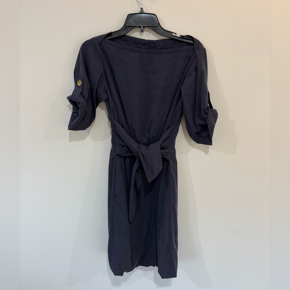 Burberry Brit Bubble Hem Tie Waist Boatneck Dress